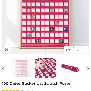 100 Dates Scratch-Off Bucket List Poster - Red